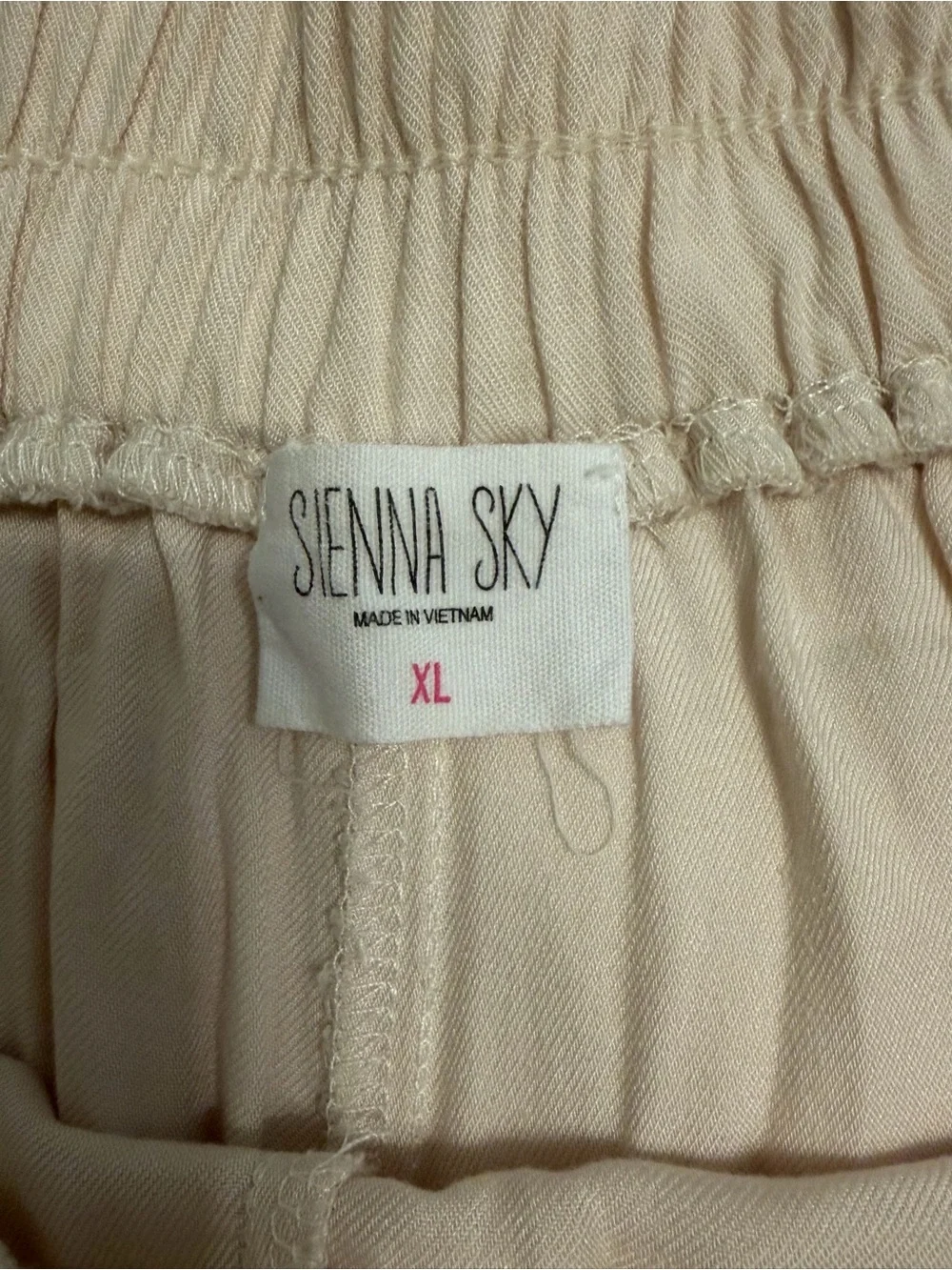 Sienna Sky Light Beige Wide-Leg Flowy Pants